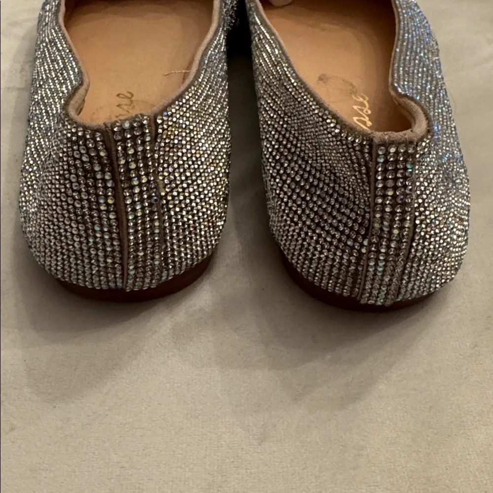 Matisse Roxy Glittering Silver Flats with Bow, sz 8 - Picture 4 of 8